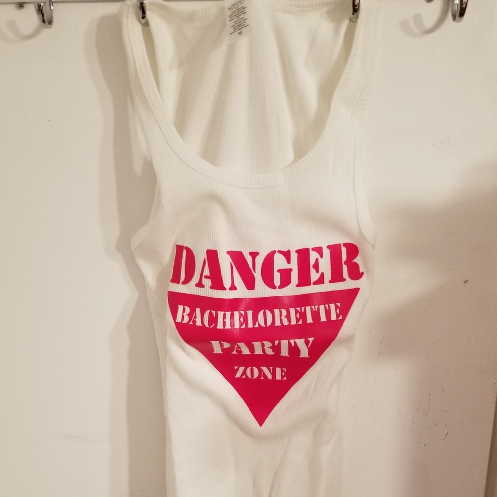 DANGER Bachelorette Party Zone White Tank - Picture 2 of 2